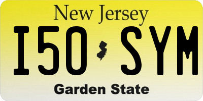 NJ license plate I50SYM