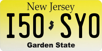 NJ license plate I50SYO