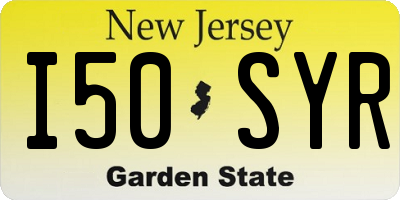 NJ license plate I50SYR