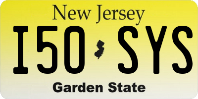 NJ license plate I50SYS