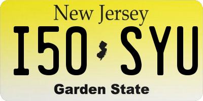 NJ license plate I50SYU
