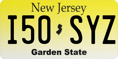 NJ license plate I50SYZ