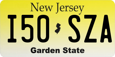 NJ license plate I50SZA