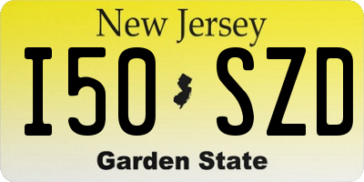 NJ license plate I50SZD