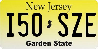 NJ license plate I50SZE