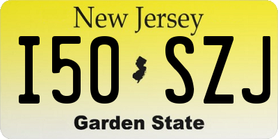 NJ license plate I50SZJ