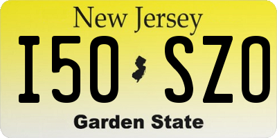 NJ license plate I50SZO