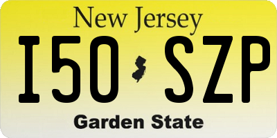 NJ license plate I50SZP