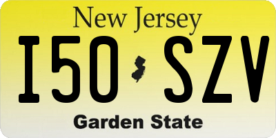 NJ license plate I50SZV
