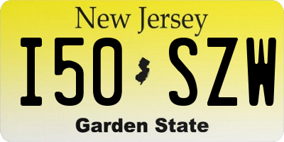 NJ license plate I50SZW