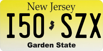 NJ license plate I50SZX