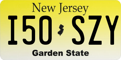NJ license plate I50SZY