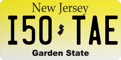 NJ license plate I50TAE