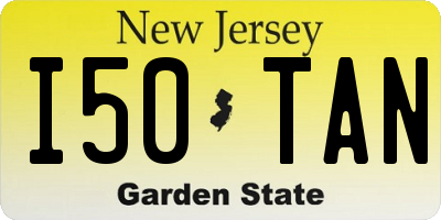 NJ license plate I50TAN