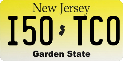 NJ license plate I50TCO
