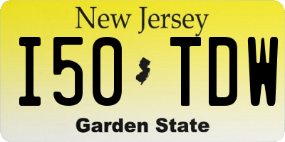 NJ license plate I50TDW