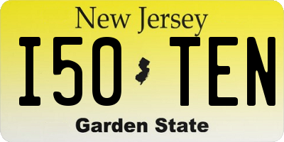 NJ license plate I50TEN