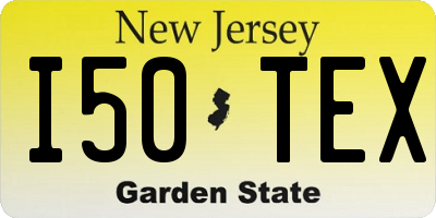NJ license plate I50TEX