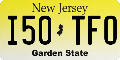 NJ license plate I50TFO