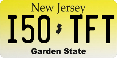 NJ license plate I50TFT