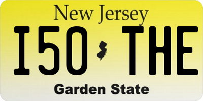 NJ license plate I50THE