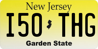 NJ license plate I50THG