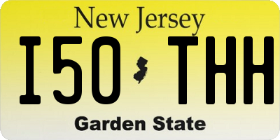 NJ license plate I50THH