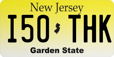 NJ license plate I50THK