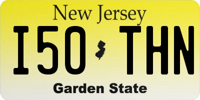 NJ license plate I50THN