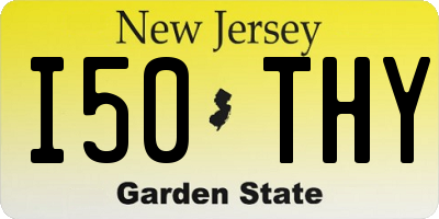 NJ license plate I50THY