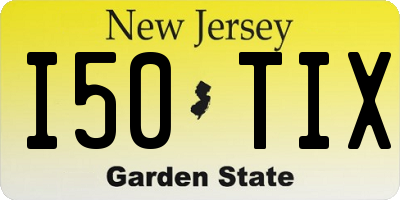 NJ license plate I50TIX
