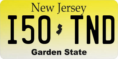NJ license plate I50TND