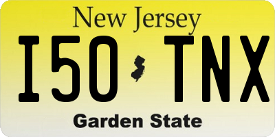 NJ license plate I50TNX