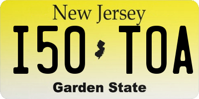 NJ license plate I50TOA