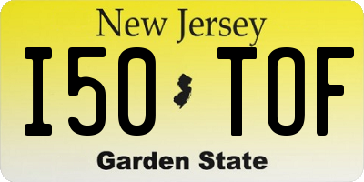 NJ license plate I50TOF