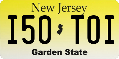 NJ license plate I50TOI