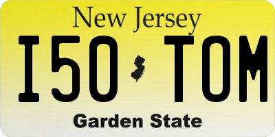 NJ license plate I50TOM
