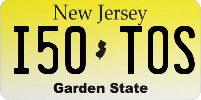 NJ license plate I50TOS