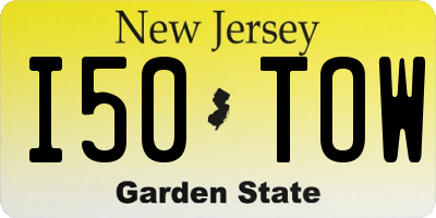 NJ license plate I50TOW