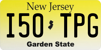 NJ license plate I50TPG
