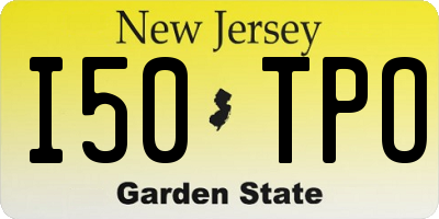 NJ license plate I50TPO