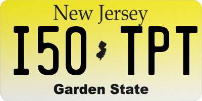 NJ license plate I50TPT