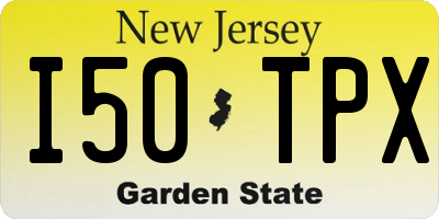 NJ license plate I50TPX