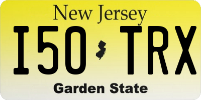 NJ license plate I50TRX