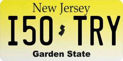 NJ license plate I50TRY