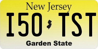 NJ license plate I50TST
