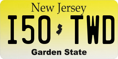 NJ license plate I50TWD