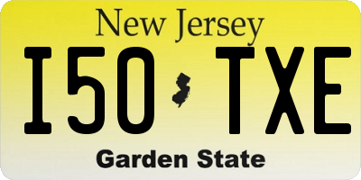 NJ license plate I50TXE
