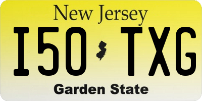 NJ license plate I50TXG