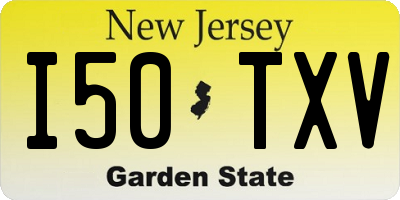 NJ license plate I50TXV